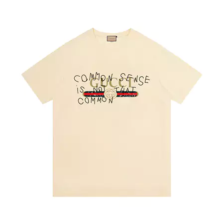 GUCCI コモンセンス Tシャツメンズブラック GUCCI Tシャツ コモンセンス|ロゴ入り|ブラック/ホワイト/ベージュブランドメンズ/レディースTシャツ