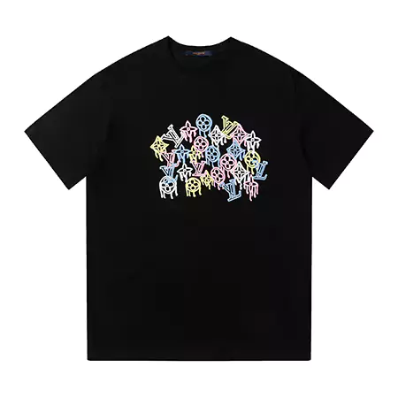 ルイヴィトンLV Tシャツプリントルイヴィトン Tシャツ メンズ/レディースブラック/ホワイト
