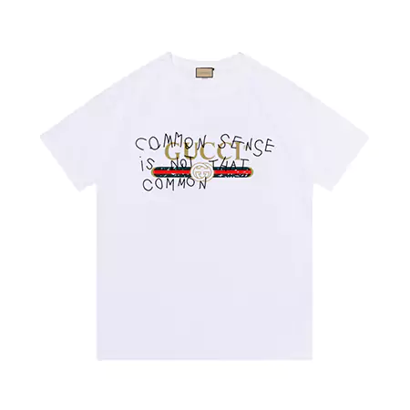 GUCCI コモンセンス Tシャツメンズブラック GUCCI Tシャツ コモンセンス|ロゴ入り|ブラック/ホワイト/ベージュブランドメンズ/レディースTシャツ
