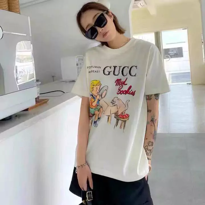 GUCCI Tシャツマッドクッキー柄|高級コットン使用 限定コラボキャラクターマッドクッキーTシャツ 