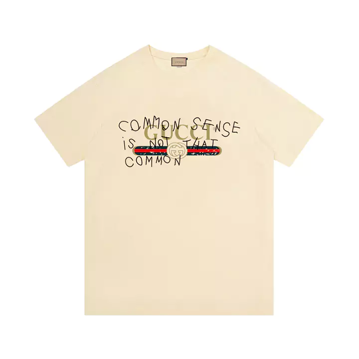 GUCCI コモンセンス Tシャツメンズブラック GUCCI Tシャツ コモンセンス|ロゴ入り|ブラック/ホワイト/ベージュブランドメンズ/レディースTシャツ