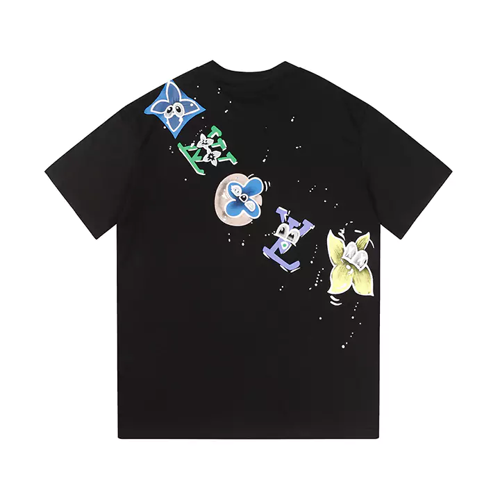 LV Tシャツフラワープリント|ルイヴィトンロゴ キャラクター