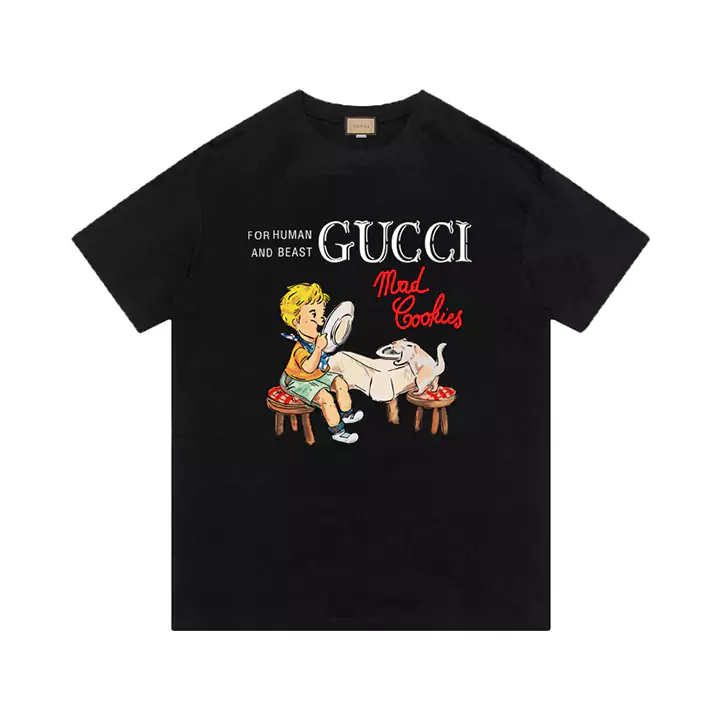 GUCCI Tシャツマッドクッキー柄|高級コットン使用 限定コラボキャラクターマッドクッキーTシャツ 