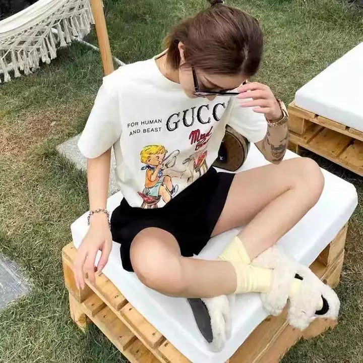 GUCCI Tシャツマッドクッキー柄|高級コットン使用 限定コラボキャラクターマッドクッキーTシャツ 