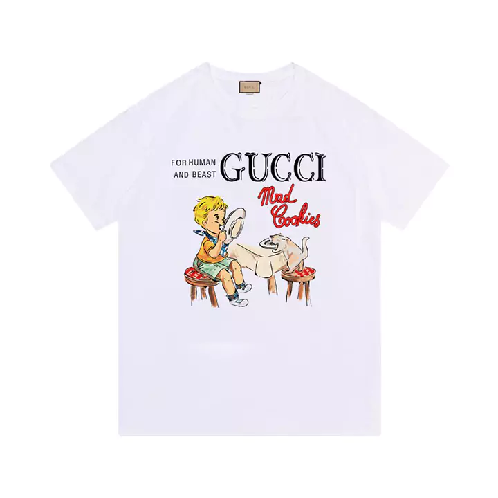 GUCCI Tシャツマッドクッキー柄|高級コットン使用 限定コラボキャラクターマッドクッキーTシャツ 