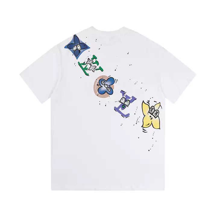 LV Tシャツフラワープリント|ルイヴィトンロゴ キャラクター