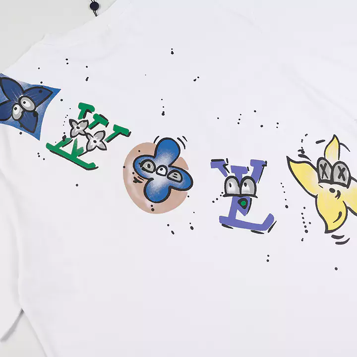 LV Tシャツフラワープリント|ルイヴィトンロゴ キャラクター