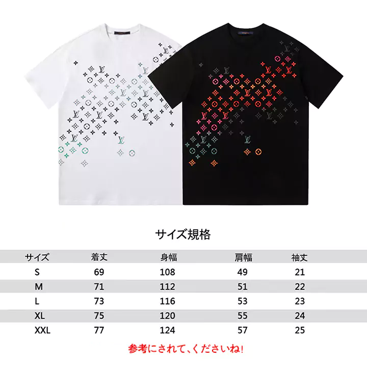 ルイヴィトンLV Tシャツモノグラムプリントルイヴィトン Tシャツ メンズ/レディースブラック/ホワイト